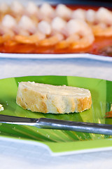 Image showing Close up on sliced bread on a table