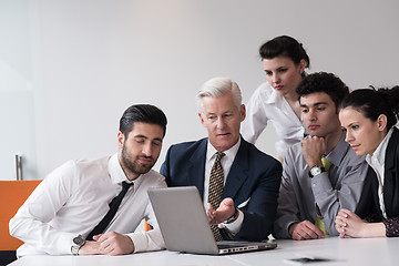 Image showing business people group on meeting at modern startup office