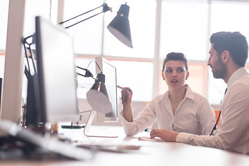 Image showing business couple working together on project