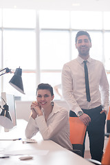 Image showing portrait of business couple at office