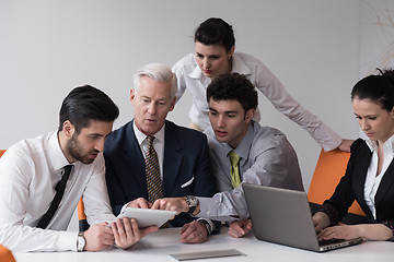 Image showing business people group on meeting at modern startup office