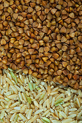 Image showing brown rice and buckwheat cereal