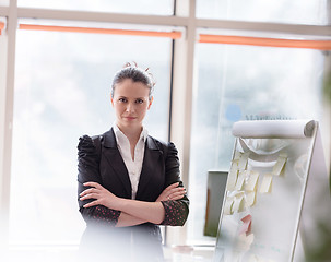 Image showing portrait of young business woman at modern office