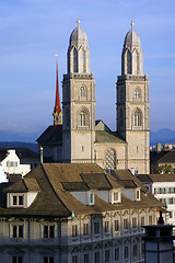 Image showing Grossmuenster cathedral in Zuerich