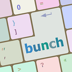 Image showing bunch word on computer keyboard key vector illustration