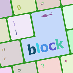 Image showing Development Concept. Button on Modern Computer Keyboard with Word Block on It vector illustration