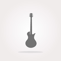 Image showing vector Guitar icon button isolated. Web Icon Art. Graphic Icon Drawing