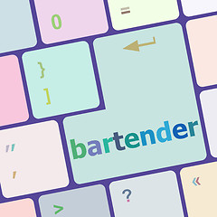 Image showing message bartender on enter key of keyboard vector illustration