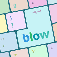 Image showing blow button on computer pc keyboard key vector illustration