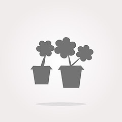 Image showing vector Flowerpot with plant - web icon isolated. Web Icon Art. Graphic Icon Drawing