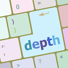 Image showing Keys with white color keyboard, depth text on it vector illustration