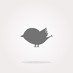 Image showing vector Glossy isolated website and internet web icon with bird symbol. Web Icon Art. Graphic Icon Drawing