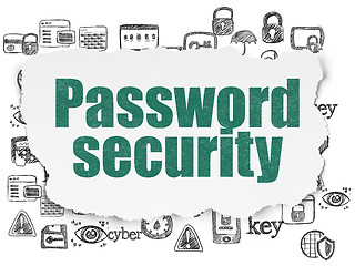 Image showing Security concept: Password Security on Torn Paper background