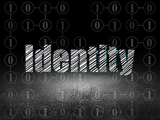 Image showing Protection concept: Identity in grunge dark room