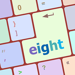 Image showing enter keyboard key with eight button vector illustration