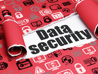 Image showing Security concept: black text Data Security under the piece of  torn paper