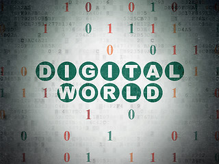 Image showing Information concept: Digital World on Digital Paper background