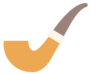 Image showing Wooden smoking pipe.