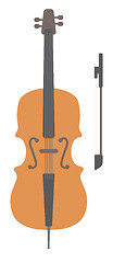 Image showing Wooden cello with bow