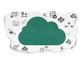 Image showing Cloud computing concept: Cloud on Torn Paper background