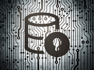 Image showing Software concept: circuit board with Database With Lock