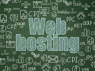 Image showing Web design concept: Web Hosting on School board background