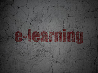 Image showing Learning concept: E-learning on grunge wall background