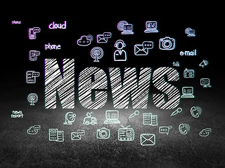 Image showing News concept: News in grunge dark room