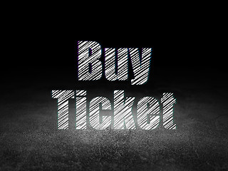 Image showing Travel concept: Buy Ticket in grunge dark room