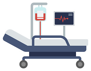 Image showing Hospital bed with medical equipments.