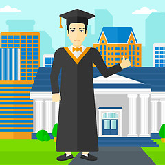 Image showing Graduate showing thumb up sign.