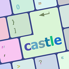 Image showing Modern computer keyboards enter keys with castle word vector illustration