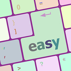 Image showing white keyboard with easy button vector illustration