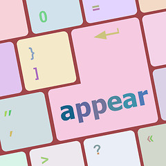 Image showing appear word on computer keyboard key vector illustration