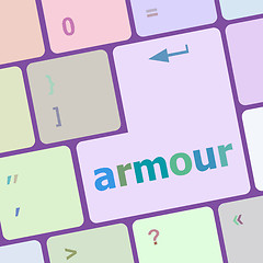 Image showing Keyboard with enter button, armour word on it vector illustration