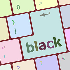 Image showing black enter button on computer pc keyboard key vector illustration