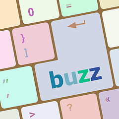 Image showing buzz word on computer keyboard key vector illustration