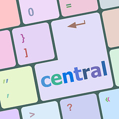 Image showing central button on computer pc keyboard key vector illustration