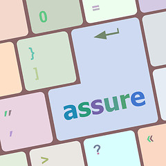 Image showing Keyboard with enter button, assure word on it vector illustration