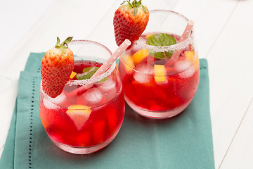 Image showing Cold strawberry drink