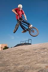 Image showing High BMX jump