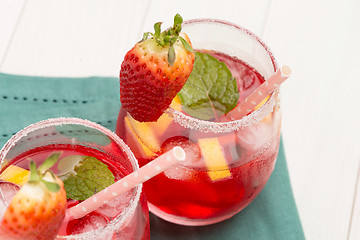 Image showing Cold strawberry drink