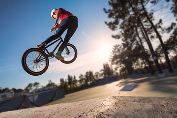 Image showing High BMX jump