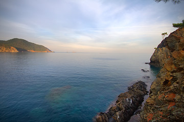 Image showing rocky shore of the Mediterranean sea