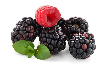 Image showing Raspberry with blackberry 