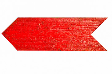 Image showing Red wooden arrow