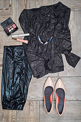 Image showing Overhead view of girl\'s fashion with accessories.