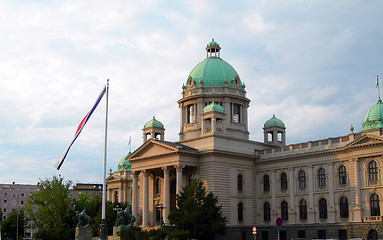 Image showing     Parliament building  national flag Belgrade Serbia Europe   