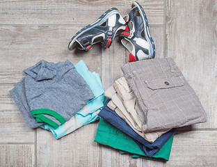 Image showing Photography of boy\'s casual outfits. 