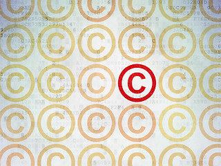 Image showing Law concept: copyright icon on Digital Paper background